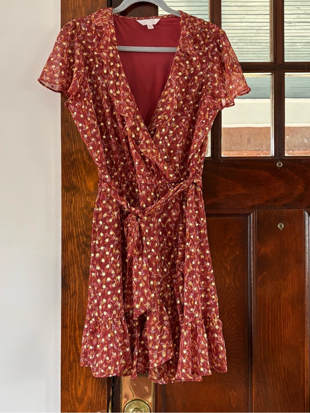 Lauren Conrad Women's Rust Floral Wrap Medium